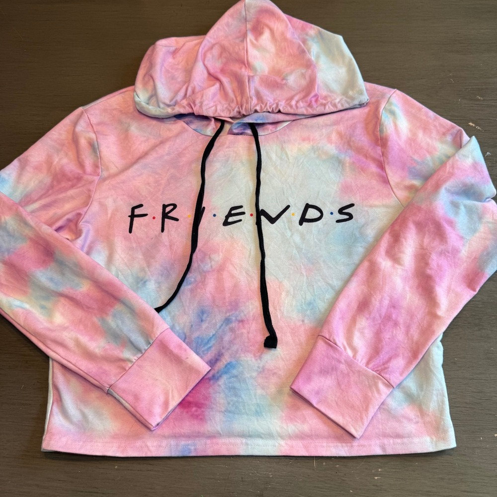 Friends Tie Dye‎ Hoodie Sweatshirt Women's Small TV Show Series Pink Blue